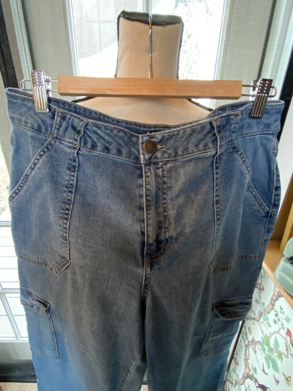Women's d.jeans Wide Leg 6 Pocket Cargo Jeans Pants Size 12 - Picture 4 of 15
